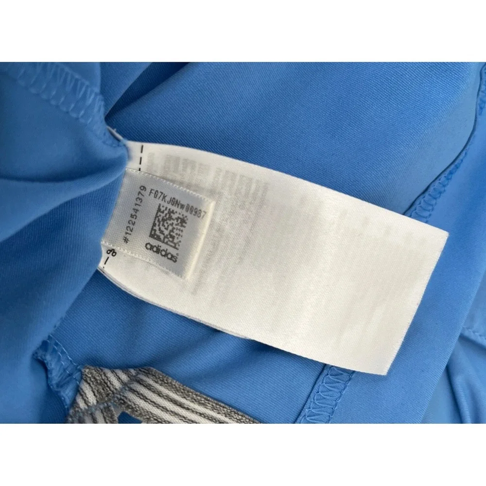 Adidas Golf Polo Shirt Mens XL Blue White Striped Sleeve FW19 Ultimate‎ Tech